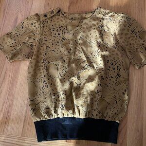 Nicola Petite Leopard Skin Blouse, Size 4P